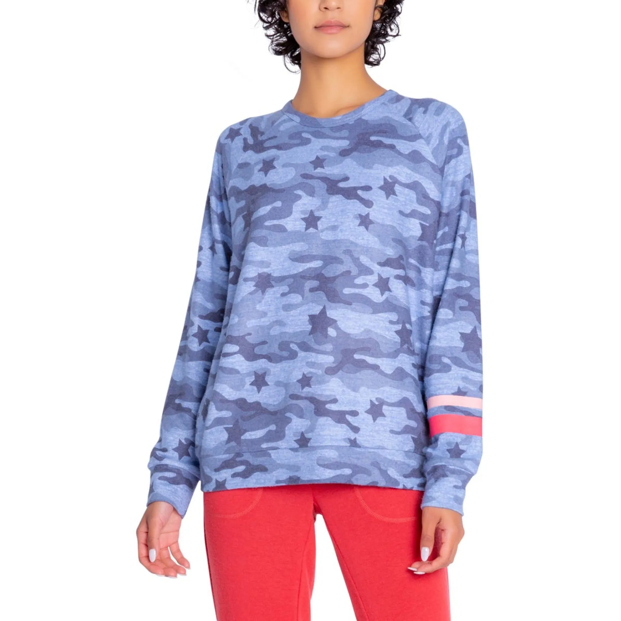 PJ Salvage Women's Starlight Camo Stars Top - DENIM