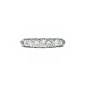 Platinum 7 Stone Transitional Diamond Band Ring Size 6.75