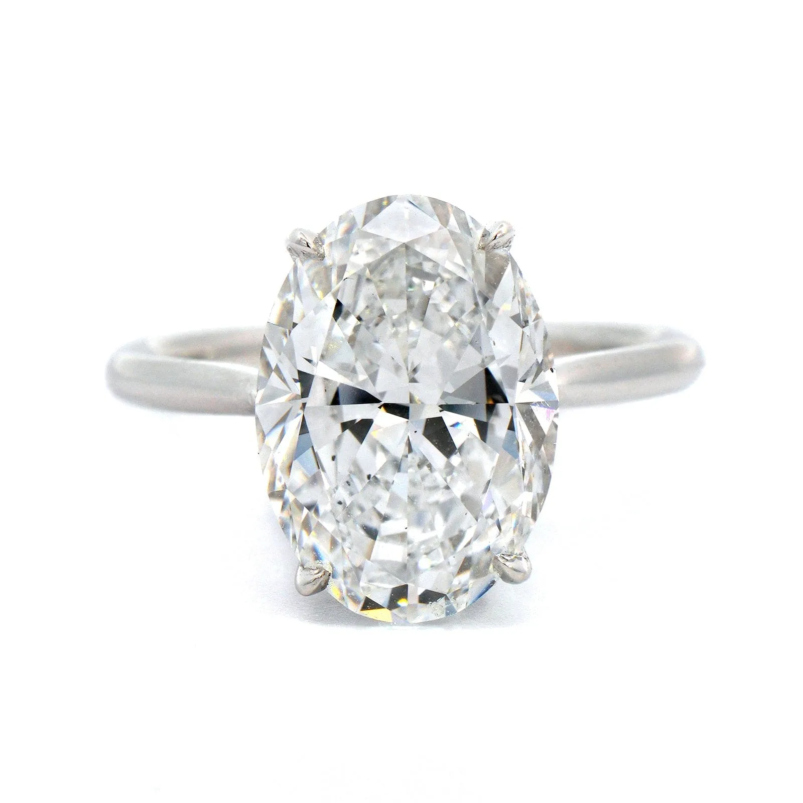 Platinum Oval Cut Diamond Engagement Ring