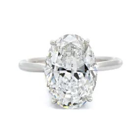 Platinum Oval Cut Diamond Engagement Ring