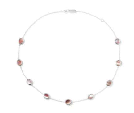 Polished Rock Candy Short Confetti Necklace in Pink Mother-of-Pearl