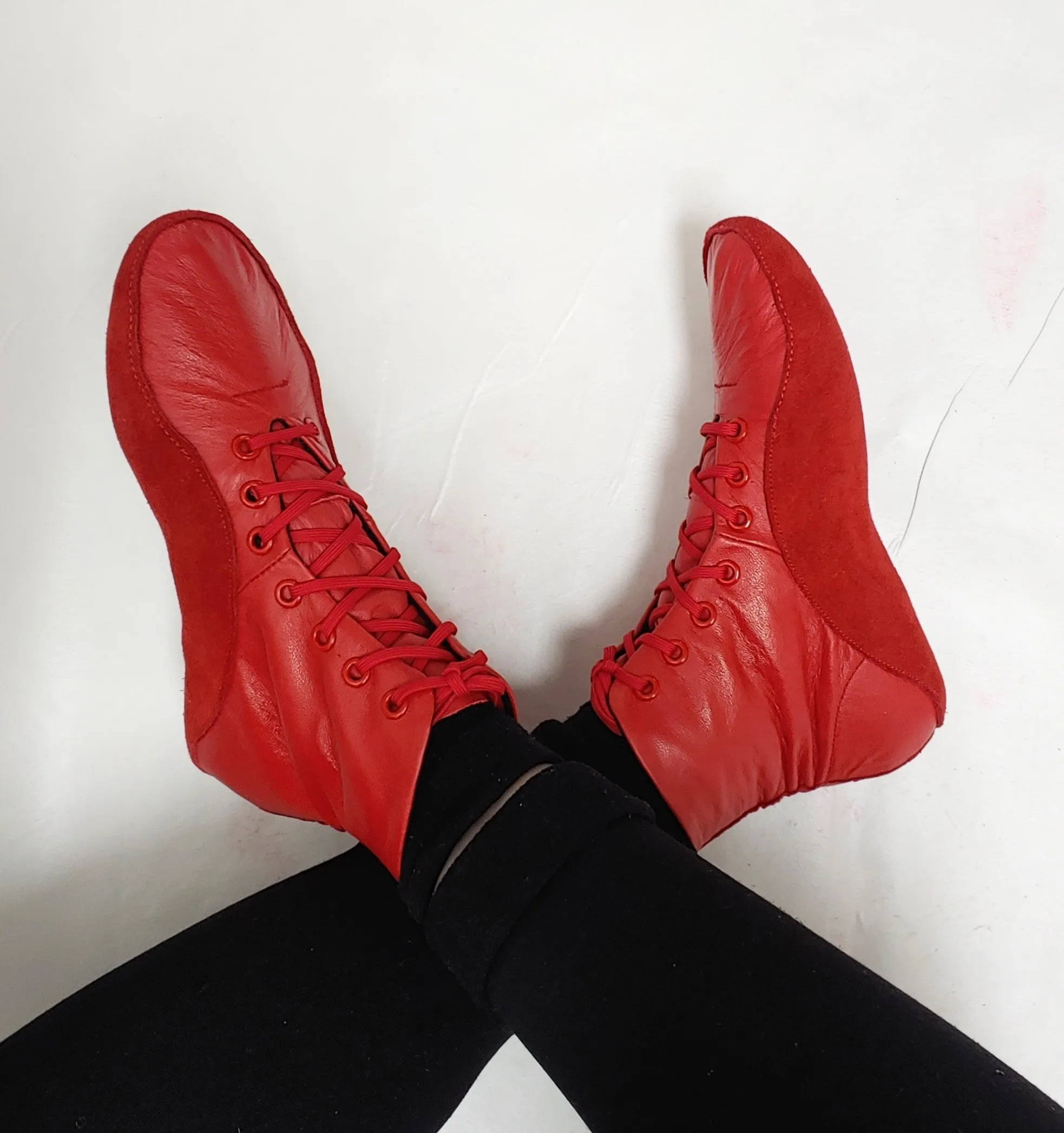 RED Tightrope Ankle Boots