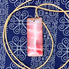 Rhodochrosite Pendant With Sterling Silver Wire-Wrapped Bale