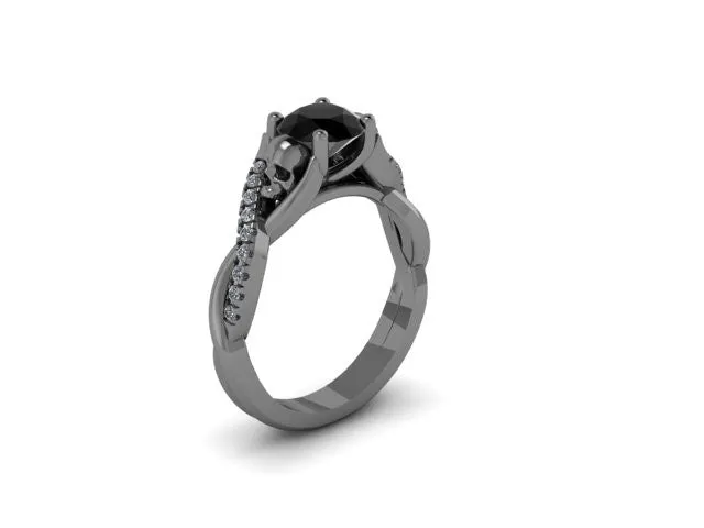 Secret Skull Engagement Ring-UDINC0568