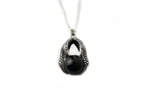 Silver Onyx Claw Necklace