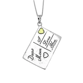 Square Plate pendant with Dear Mom, I Love You Necklace