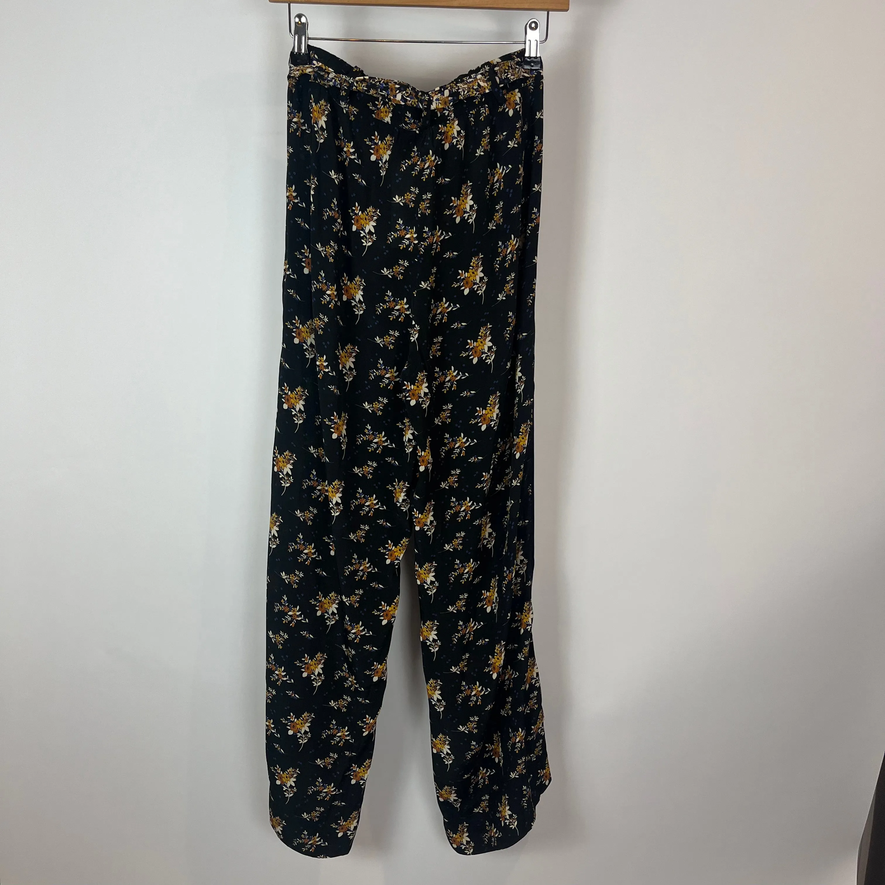 Stella Forest 200 Black Floral Viscose Pull-On Pants XS