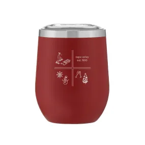 Stemless Stainless Steel Powder Coated Wine Cup Napa Valley Squares Holiday