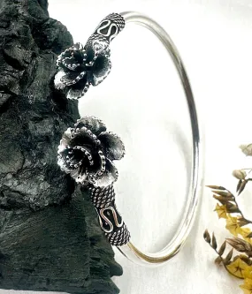 The Floral Silver Openable Bracelet