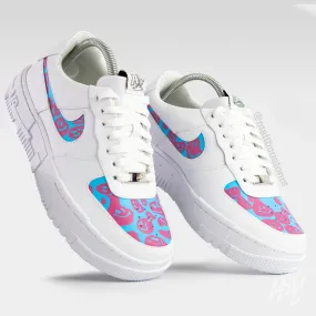 Trippy Smiley Camo - Air Force 1 Pixel Custom