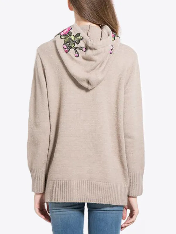 Women Floral Hoodie Hooded Sweatshirt Sweater