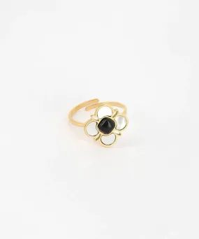 ZAG BIJOUX AMBROSE GOLD RING BLACK